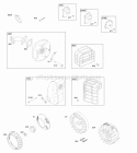 Exhaust System Flywheel Diagram and Parts List for  Briggs and Stratton Engine